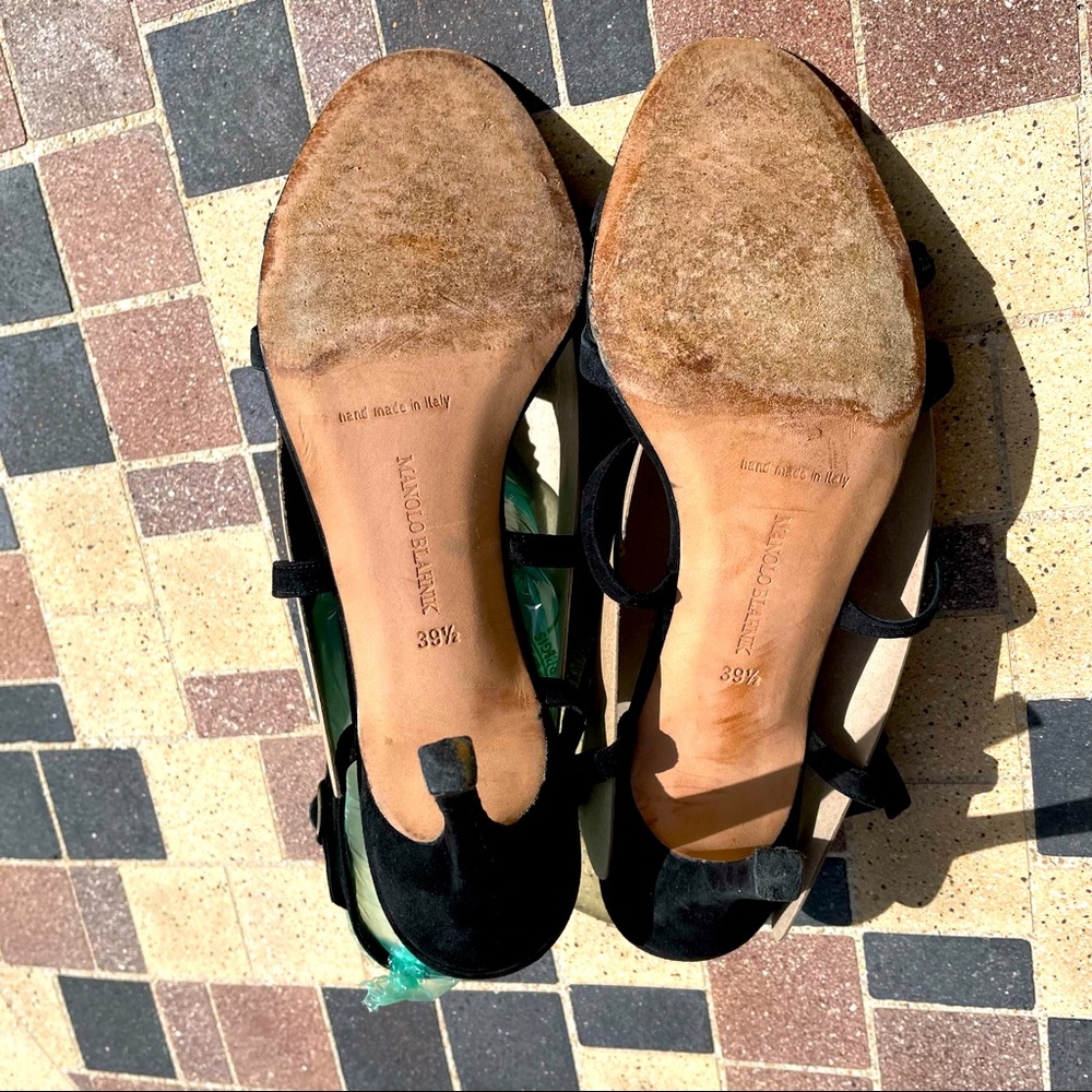 Manolo Blahnik Black Strappy Stiletto Sandals - Picture 12 of 16